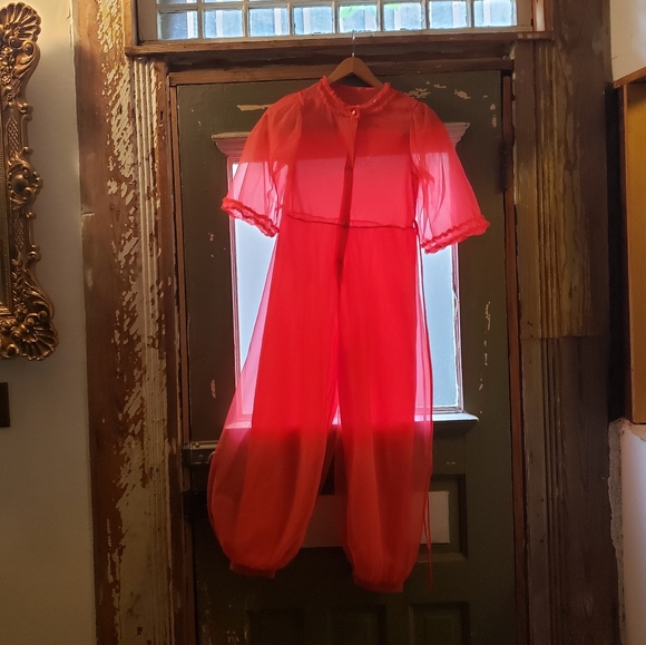Vintage Other - VTG Red Nylon "I Dream of Genie" Pajama Onsie